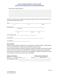Application for Certification as a Certified Investigator - South Carolina, Page 3
