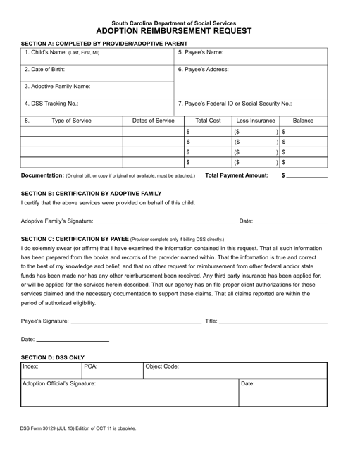 DSS Form 30129  Printable Pdf