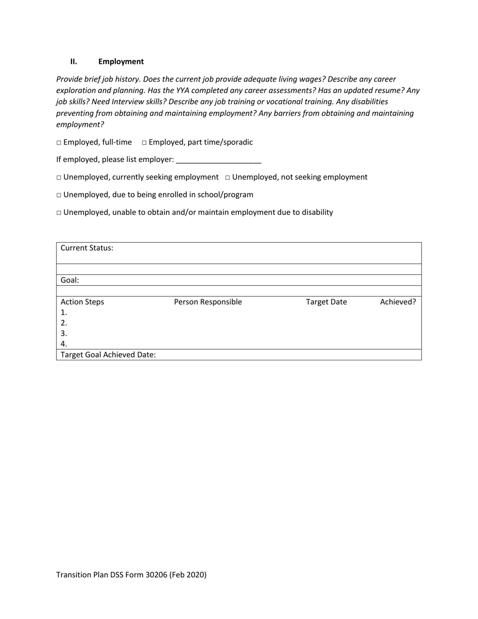 DSS Form 30206 Youth Driven Transition Plan - South Carolina, Page 4