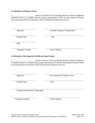 Annual Elur Compliance Evaluation Form - Rhode Island, Page 6