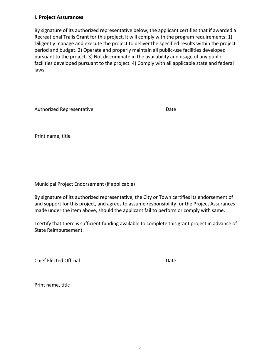 Recreational Trails Program Grant Request - Large Project Grant ($25,000 to $100,000) - Rhode Island, Page 5