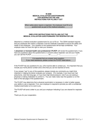 Form 7D-3-7 Medical Evaluation Questionnaire for Respirator Use - Rhode Island
