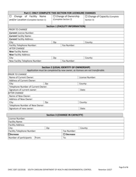DHEC Form 3287 Application for Day Care Facility for Adults - South Carolina, Page 5