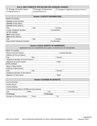 DHEC Form 3312 Application for Abortion Clinic - South Carolina, Page 4