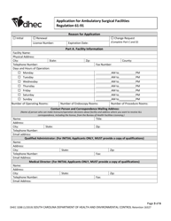 DHEC Form 3288 Application for Ambulatory Surgical Facilities - South Carolina, Page 3