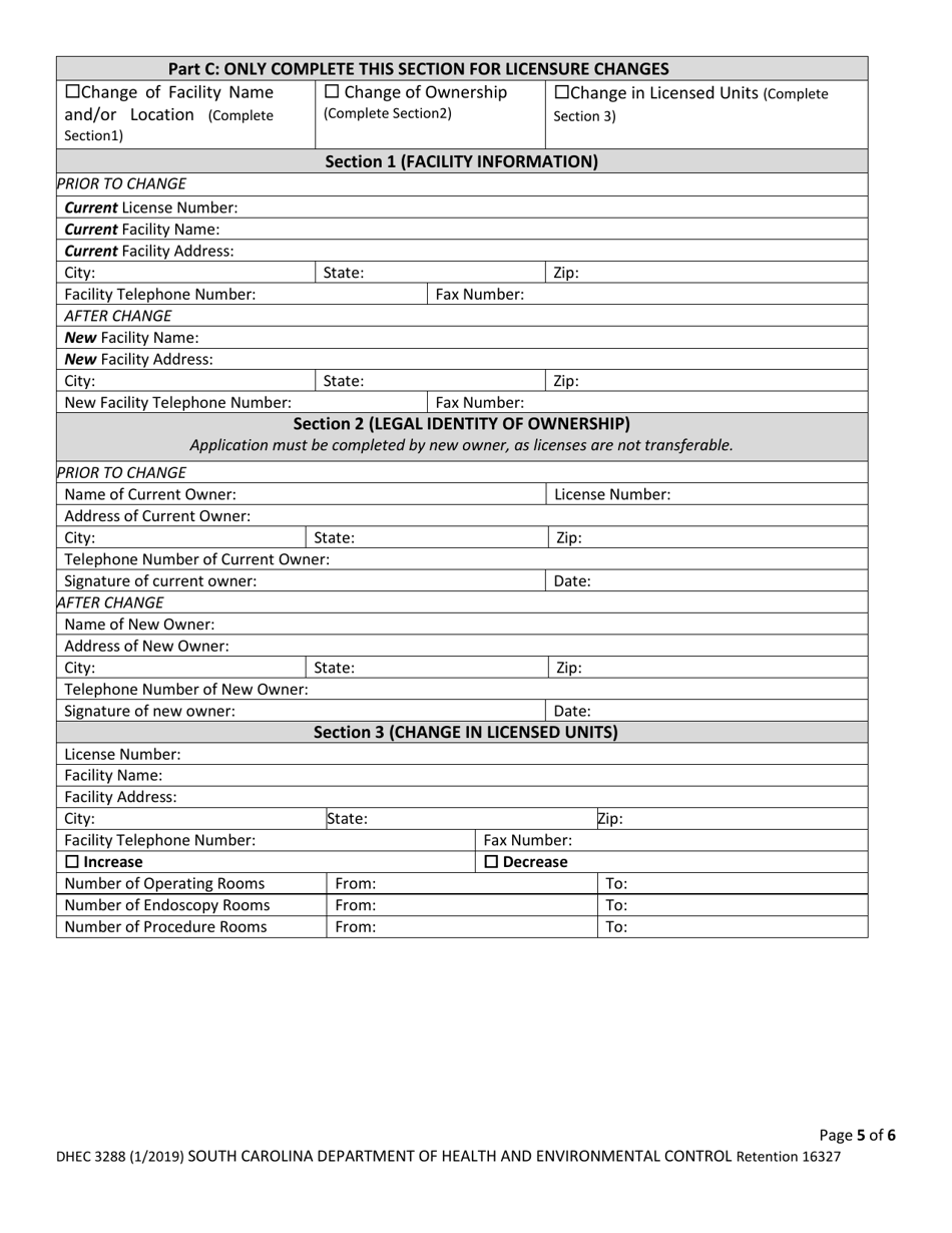 DHEC Form 3288 - Fill Out, Sign Online and Download Fillable PDF, South ...