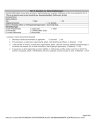 DHEC Form 0217 Community Residential Care Facility - South Carolina, Page 4