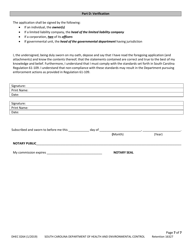 DHEC Form 0264 Application for Body Piercing - South Carolina, Page 7