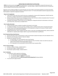 DHEC Form 3290 Application for Hospices (Inpatient) - South Carolina, Page 2