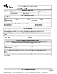 DHEC Form 3290 Application for Hospices (Inpatient) - South Carolina, Page 3