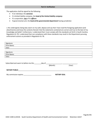 DHEC Form 3290 Application for Hospices (Inpatient) - South Carolina, Page 6