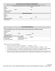 DHEC Form 3289 Application for Home Health Agency - South Carolina, Page 4