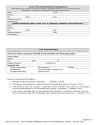 DHEC Form 3291 Application for Hospices (Outpatient) - South Carolina, Page 4