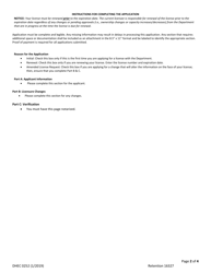 DHEC Form 0252 Application for Licensure for Midwives - South Carolina, Page 2