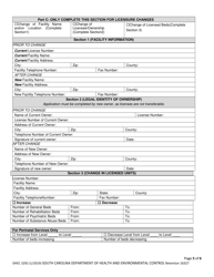 DHEC Form 3292 Hospitals and Institutional General Infirmaries - South Carolina, Page 5