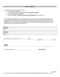 DHEC Form 3292 Hospitals and Institutional General Infirmaries - South Carolina, Page 6