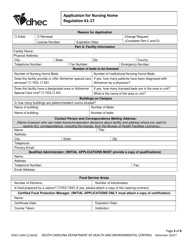 DHEC Form 3294 Application for Nursing Home - South Carolina, Page 3