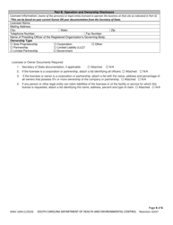DHEC Form 3294 Application for Nursing Home - South Carolina, Page 4