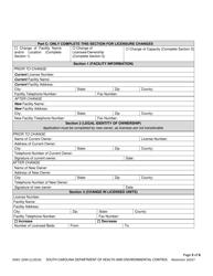 DHEC Form 3294 Application for Nursing Home - South Carolina, Page 5