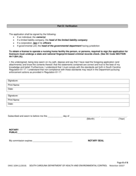 DHEC Form 3294 Application for Nursing Home - South Carolina, Page 6