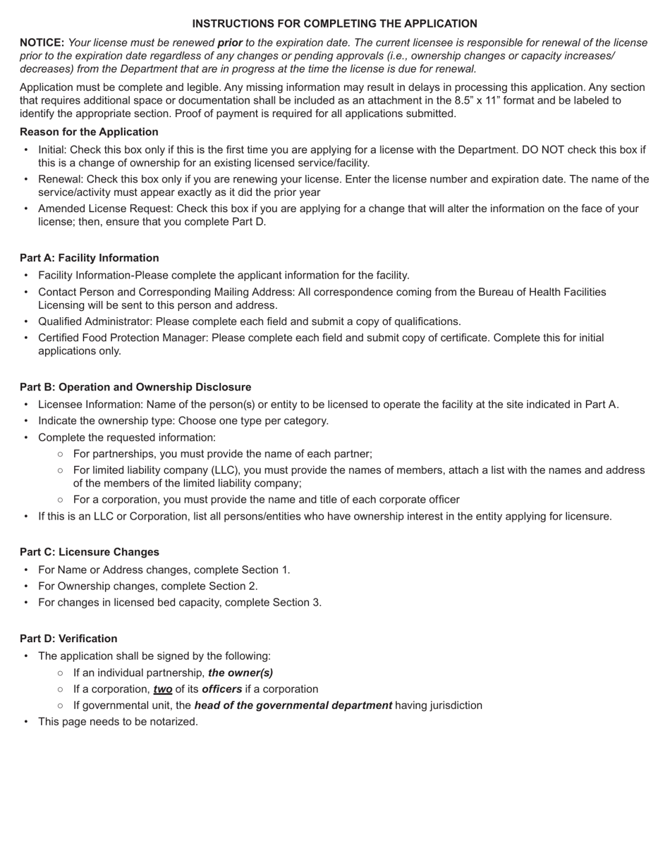 DHEC Form 3297 Licensure Application for Residential Treatment Facility for Children and Adolescents - South Carolina, Page 2