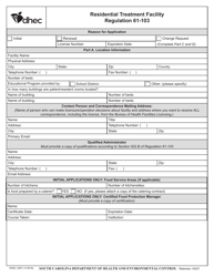 DHEC Form 3297 Licensure Application for Residential Treatment Facility for Children and Adolescents - South Carolina, Page 3