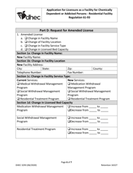DHEC Form 3293 Application for Licensure as a Facility for Chemically Dependent or Addicted Persons - Residential Facility - South Carolina, Page 6