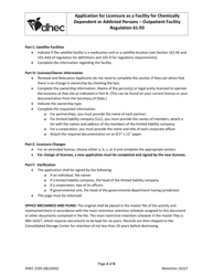 DHEC Form 3295 Application for Licensure as a Facility for Chemically Dependent or Addicted Persons - Outpatient Facility - South Carolina, Page 2