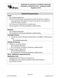 DHEC Form 3295 Application for Licensure as a Facility for Chemically Dependent or Addicted Persons - Outpatient Facility - South Carolina, Page 3