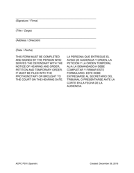 Affidavit of Service - Pennsylvania (English/Spanish), Page 2
