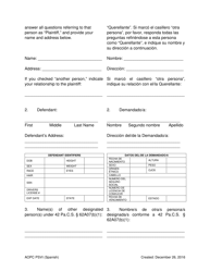 Petition for Protection of Victims - Pennsylvania (English/Spanish), Page 2