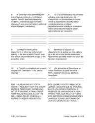 Petition for Protection of Victims - Pennsylvania (English/Spanish), Page 5