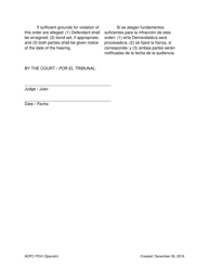 Temporary Order for Protection of Victims - Pennsylvania (English/Spanish), Page 6