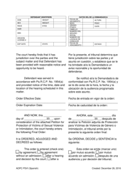 Final Order for Protection of Victims - Pennsylvania (English/Spanish), Page 2