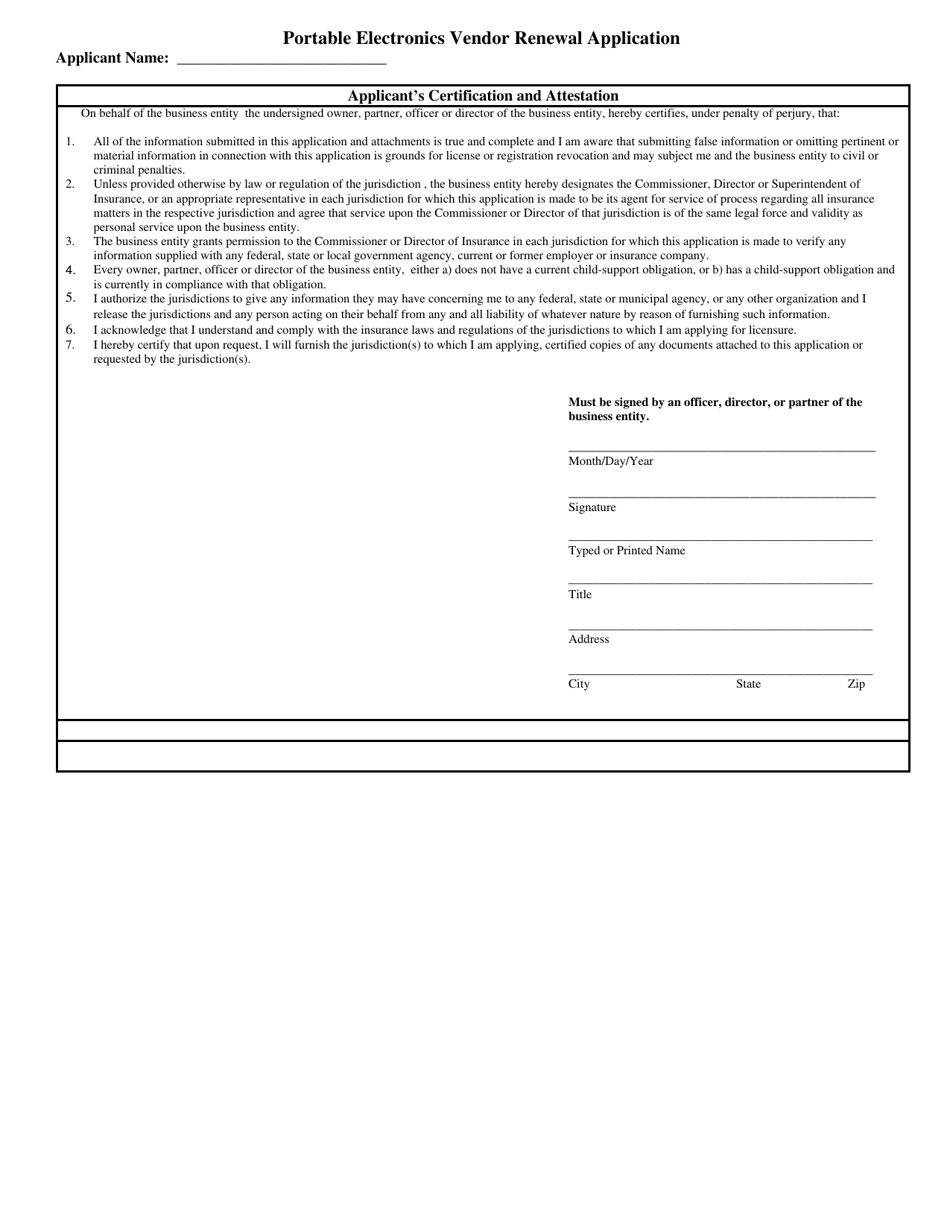 Application for Self Service Storage Insurance License Renewal - South Carolina, Page 4