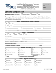 Consumer Complaint Form - South Carolina