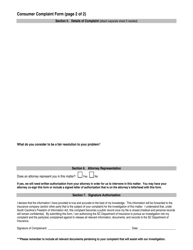 Consumer Complaint Form - South Carolina, Page 2