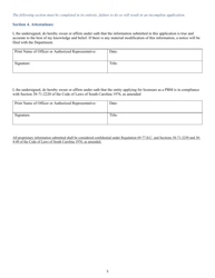 Pharmacy Benefit Manager (Pbm) State Specific Requirements for Initial License - South Carolina, Page 5