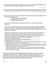 Service Contract Provider Renewal Application Additional Questions - South Carolina, Page 2