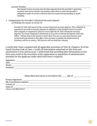 Service Contract Provider&#039;s Funded Reserve and Security Deposit Financial Security Calculation Form (Mid-year) - South Carolina, Page 2