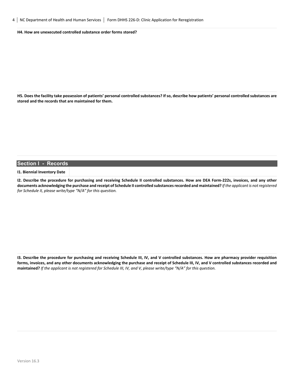 Form DHHS226-D Clinic Application for Renewal - North Carolina, Page 4