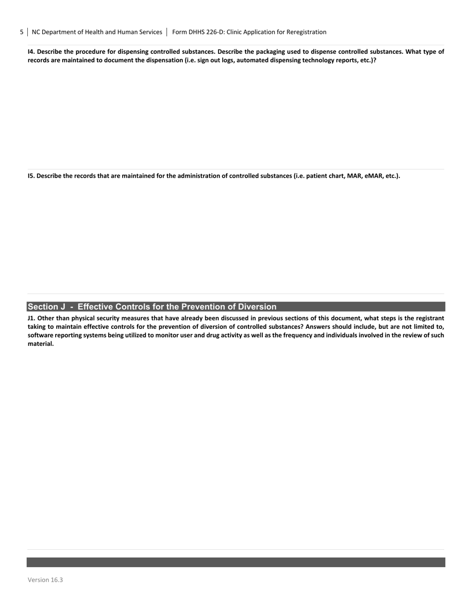 Form DHHS226-D Clinic Application for Renewal - North Carolina, Page 5