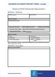 Document preview: Incident Report Form - Child Safe Standards