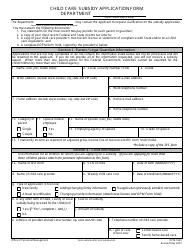 OPM Form 1643 Child Care Subsidy Application Form