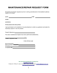 Document preview: Maintenance Repair Request Form