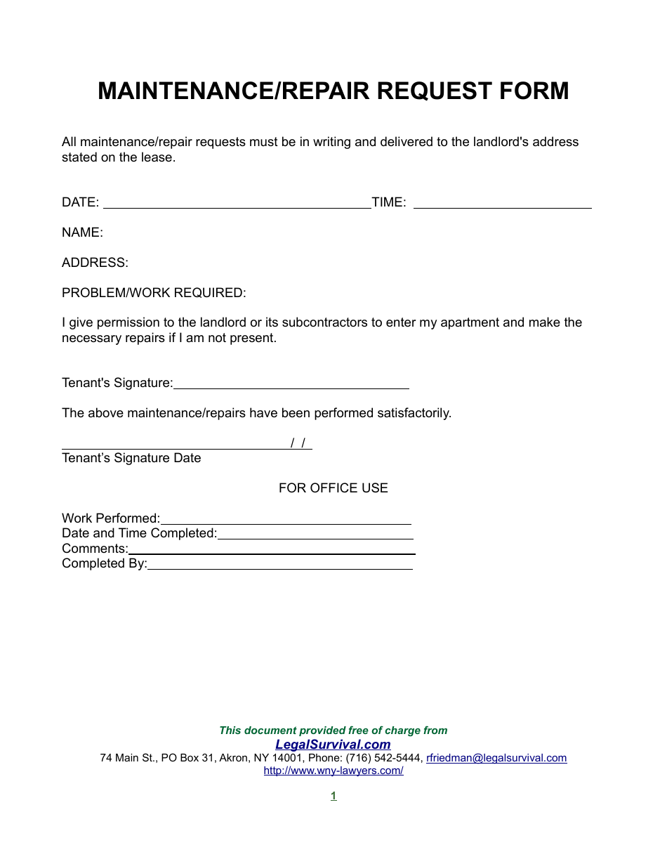 maintenance repair request form download printable pdf templateroller