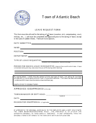 Document preview: Leave Request Form - Town of Atlantic Beach, North Carolina