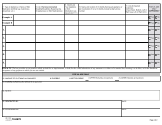 VA Form 10-8678 Application for Annual Clothing Allowance, Page 2