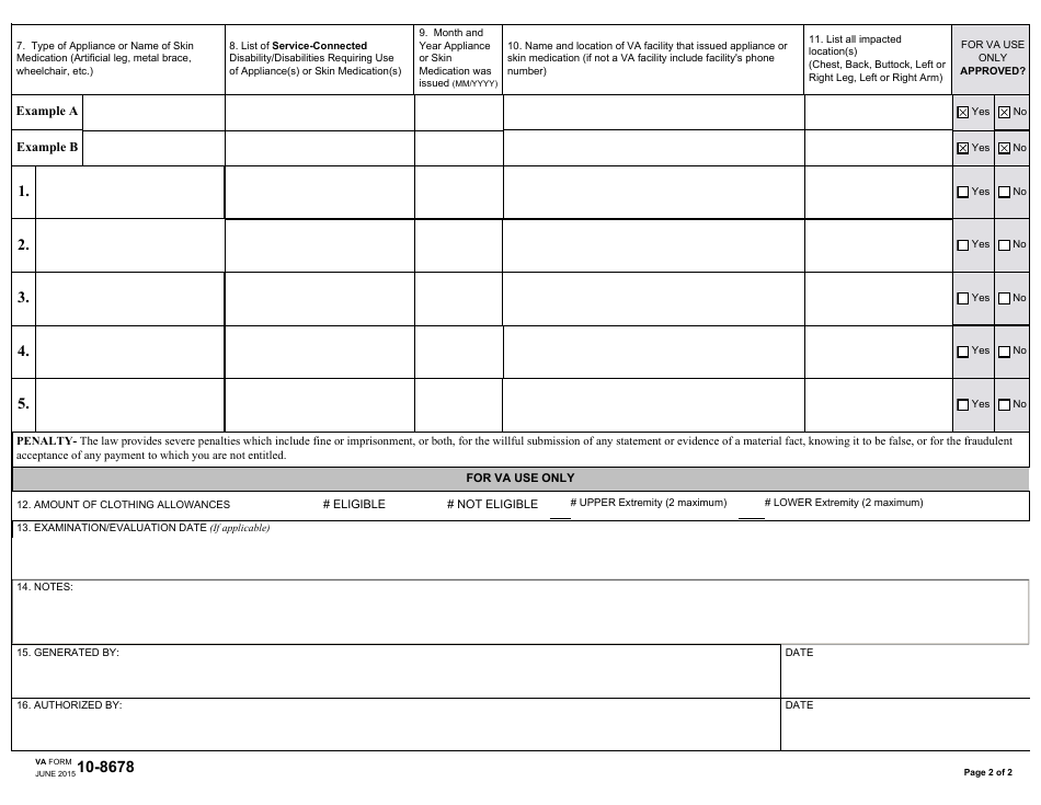VA Form 10 8678 Fill Out Sign Online And Download Fillable PDF 