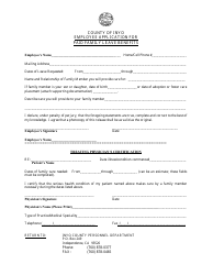 Document preview: Employee Application for Paid Family Leave Benefits - Inyo County, California
